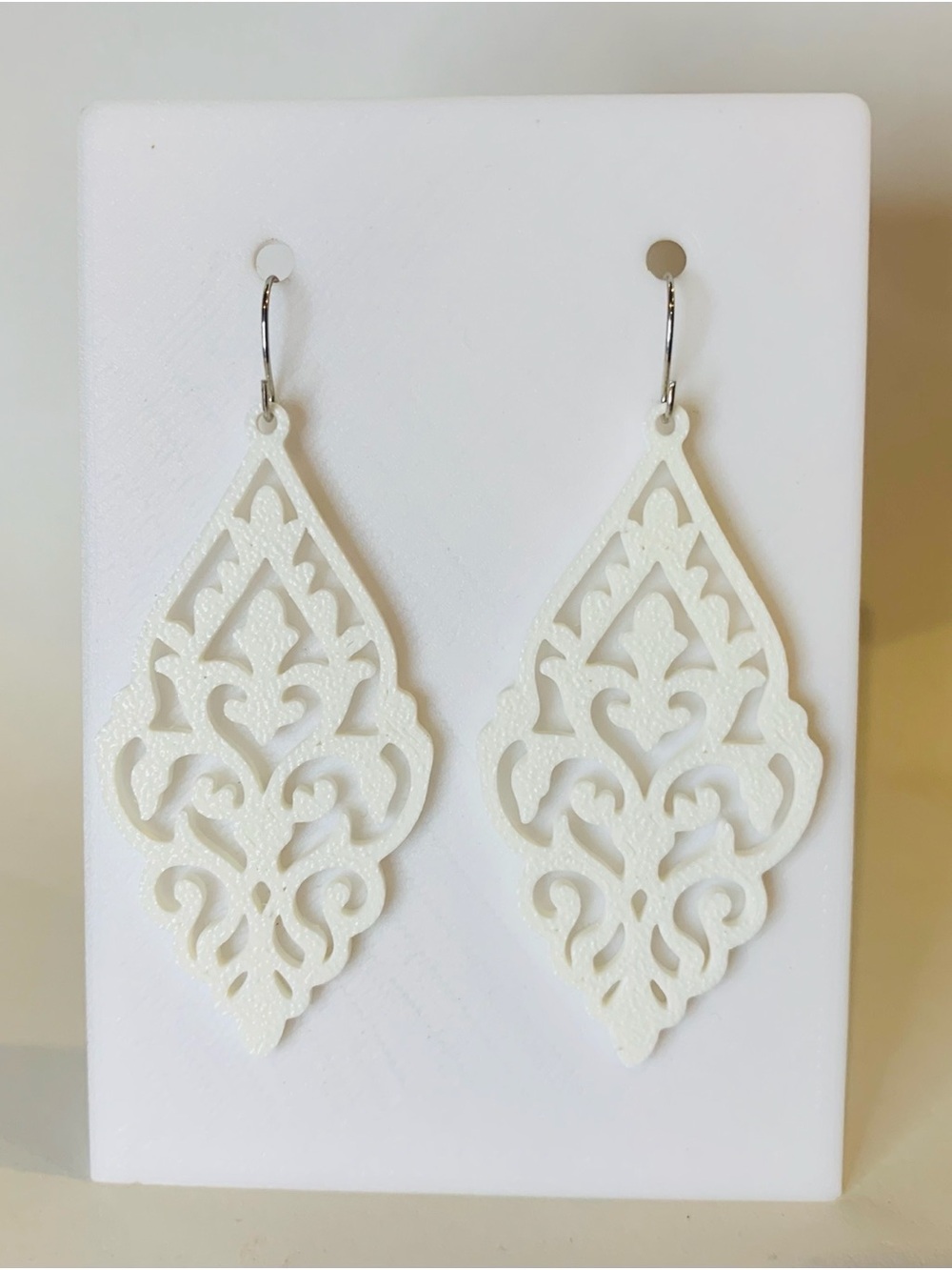 White Filigree Drop Earrings - Women Jewelry